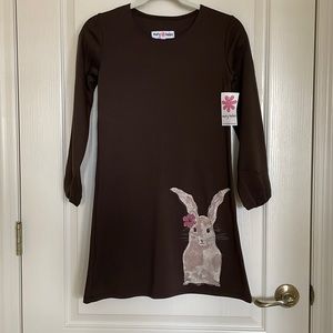 MARY HELEN Brown Cassidy Dress with Bunny, NWT